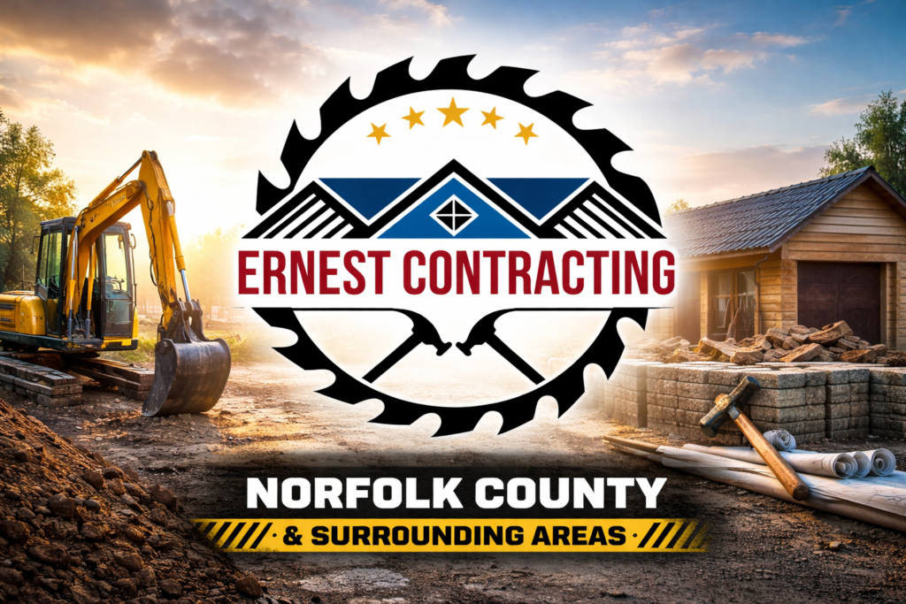 Press release announcing a new renovation company in Norfolk County by Ernest Contracting