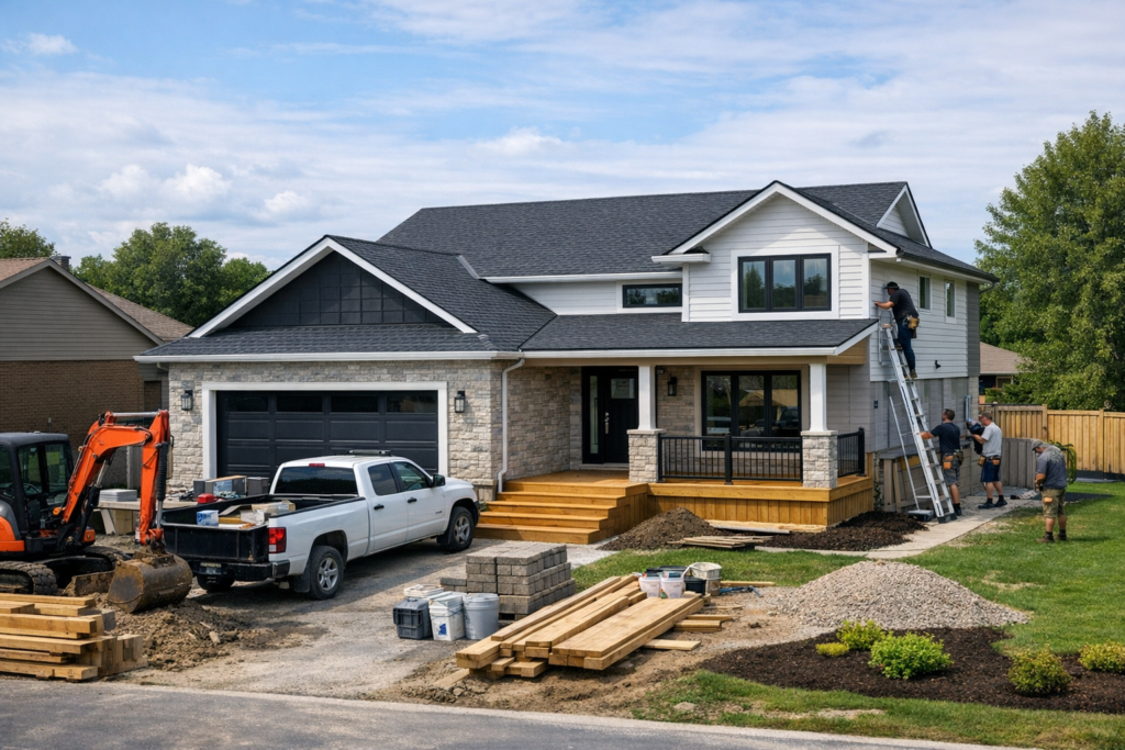 Detailed view of exterior and structural home upgrades