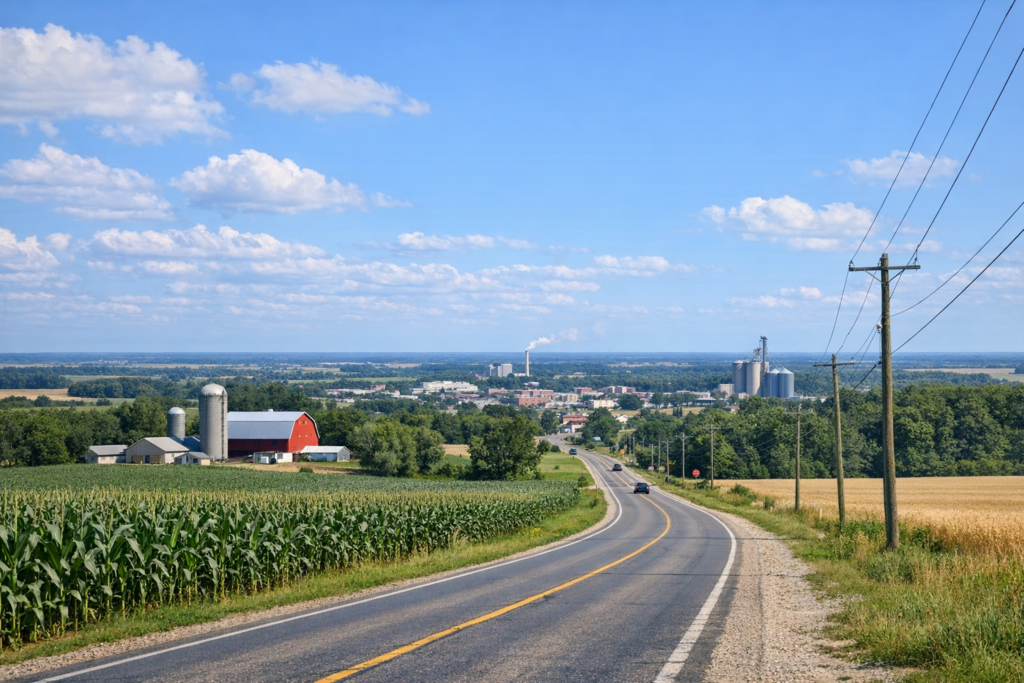 Map showing communities near Tillsonburg in Oxford County for 2026